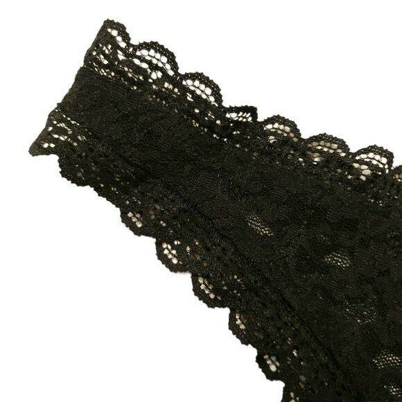 FREE PEOPLE sheer Lace Tanga Undies cheeky panties lingerie in black Size L NEW - Picture 4 of 5